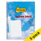 Notepad lecture block A4 | 123ink | 80 sheets | 5-pack image