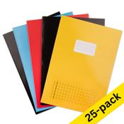 Notepad lined A4 | assorted colours | 123ink | 40 sheets | 25-pack image