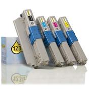 OKI 44469804 + 44469724/23/22 BK/C/M/Y toner 4-pack (123ink version) image