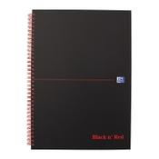 Notepad checkered spiral A4 | Oxford Black n' Red | 70 sheets image