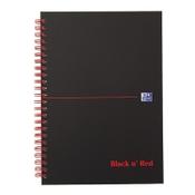 Notepad checkered spiral A5 | Oxford Black n' Red | 70 sheets image
