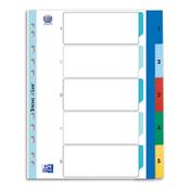 Plastic tabs 1-5 (5 coloured tabs) | A4 XL, 11-hole | Oxford