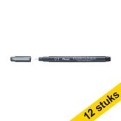 Fineliner | 0.1mm | black | Pentel Pointliner S20P | 12-pack