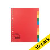 Plastic tabs (10 coloured tabs) | A5, 17-hole | 123ink | 10-pack