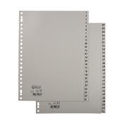Plastic tabs 1-52 (52 grey tabs) | A4, 23-hole | 123ink image