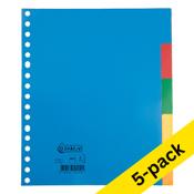 Plastic tabs (5 coloured tabs) | A5, 17-hole | 123ink | 5-pack