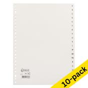 Plastic tabs A-Z (20 white tabs) | A4, 23-hole | 123ink | 10-pack