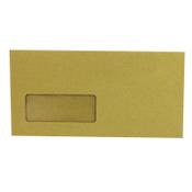 >Envelope 110 x 220mm (DL window @ left) | manilla gummed | Q-Connect | 1,000-pack