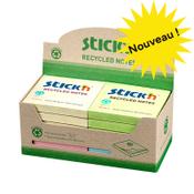 Recycled Sticky Notes 76 x 76mm | 100 sheets pastel coloured | Stick'n | 12-pack image