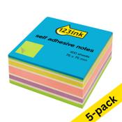 Sticky Notes 76 x 76mm | 400 sheets neon cube | 123ink | 5-pack image