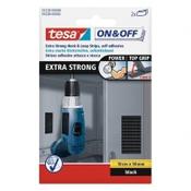 Tesa Velcro black extra strong strips, 50mm x 10cm (2-pack)