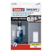 Tesa Velcro white strips extra strong, 50mm x 10cm (2 strips)
