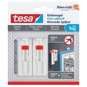 Tesa adjustable adhesive nail for sensitive surfaces, 1kg (2-pack)