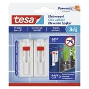 Tesa adjustable adhesive nail for tiles and metal, 3kg (2-pack) image