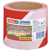Tesa red/white non-adhesive barrier tape, 80mm x 100m image