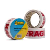 Warning tape 50mm x 66m FRAGILE | 123ink white | 3-pack image