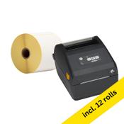 Zebra ZD421d direct thermal label printer with Bluetooth + 123ink version label (800284-605) 102 x 152mm | 12-pack image