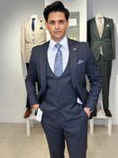 White Lable Charcoal Grey Tailored Fit Texture Suit