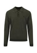 Fynch Hatton KNITTED POLO SHIRT IN WOOL WITH LONG SLEEVES Dark Green image
