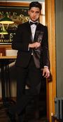 White Label 3piece Black Tapered Fit Tuxedo image