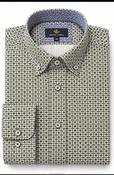 White lable Tapered Fit Green Pattern Shirt image