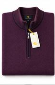 White Lable 1/4 Zip Cotton Knit Burgundy image