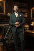 House of Cavani Lush Olive Tweed Three Piece Suit image