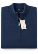 White lable 1/4 zip Cotton Knit Navy