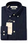 Selected Navy cotton Oxford Reg Fit shirt image
