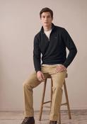 Fynch Hatton Cotton 1/4 Zip Sweatshirt Navy