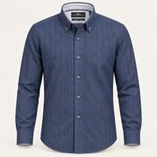 Fynch Hatton Cotton Flannel Navy Blue Shirt image