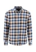 Fynch Hatton Cotton Flannel Shirt Blue / Cream/ Brown Shirt image