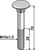 Bolt M10x1,50Ã70 galvanized without nut (10706038V) image