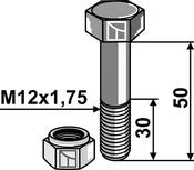 Bolt with self-locking nut â M12 â 8.8 (1.30.1250) image