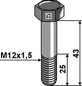 Hexagon bolt with metric fine thread â M12x1,5Ã43 â 12.9 (51-1243) image