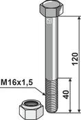 Hexagon Bolt M16x1,5Ã120 with self-locking nut (63-16120) image