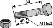 Hexagon Bolt M16x2x60 with self-locking nut (63-1660) image
