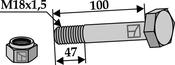 Hexagon Bolt M18x1,5Ã100 with self-locking nut (63-18100) image