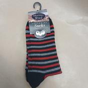 Merino Wool - Red Black Striped - L