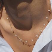 Pearl Stationed Chain Necklace image