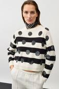 Striped Sweater with Sequin Circles image