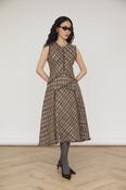 Adelina Check Dress in Brown image