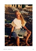 White T Shirt With Cream Crochet image