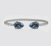 Mini drop bracelet in rhodium and denim blue image