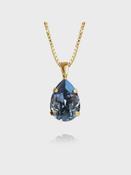 Mini drop necklace in denim blue and gold image