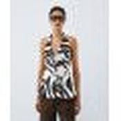 Printed vest halter neck top image