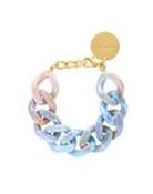 Flat chain bracelet in sea wave colours