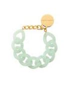 Flat chain bracelet in opaline mint
