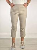 Pull on crop length trousers in latte image
