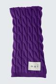 Extra long cable knit scarf in purple image